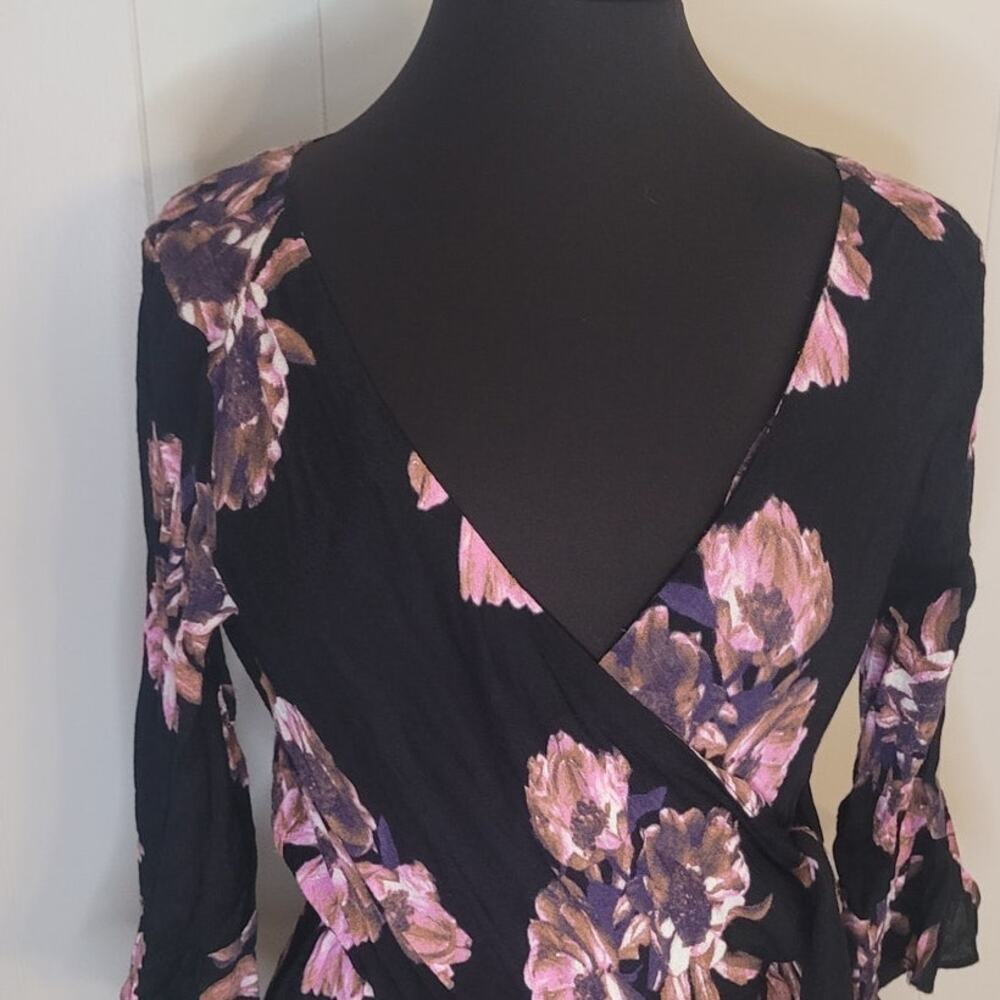 Free People Ruffle Romper Black Multicolor XS Boho